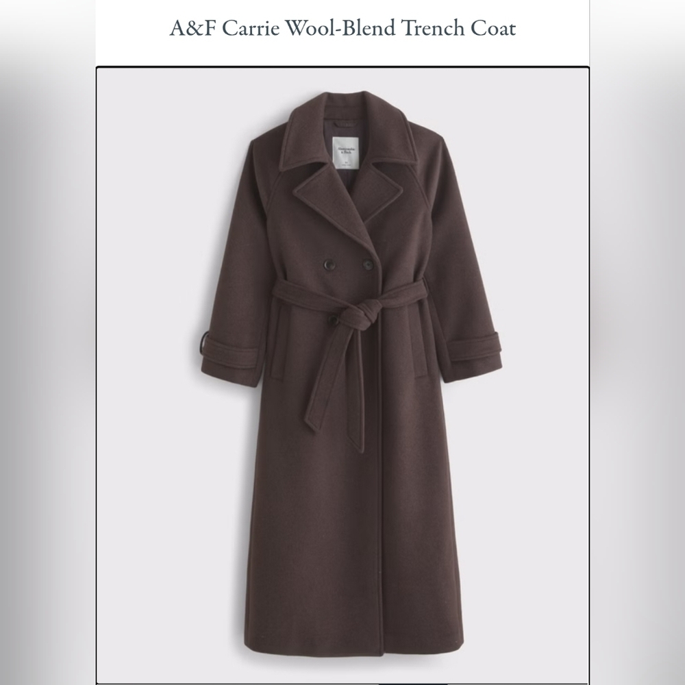 Abercrombie & Fitch Double-Breasted Wool-blend Coat in Dark Coffee